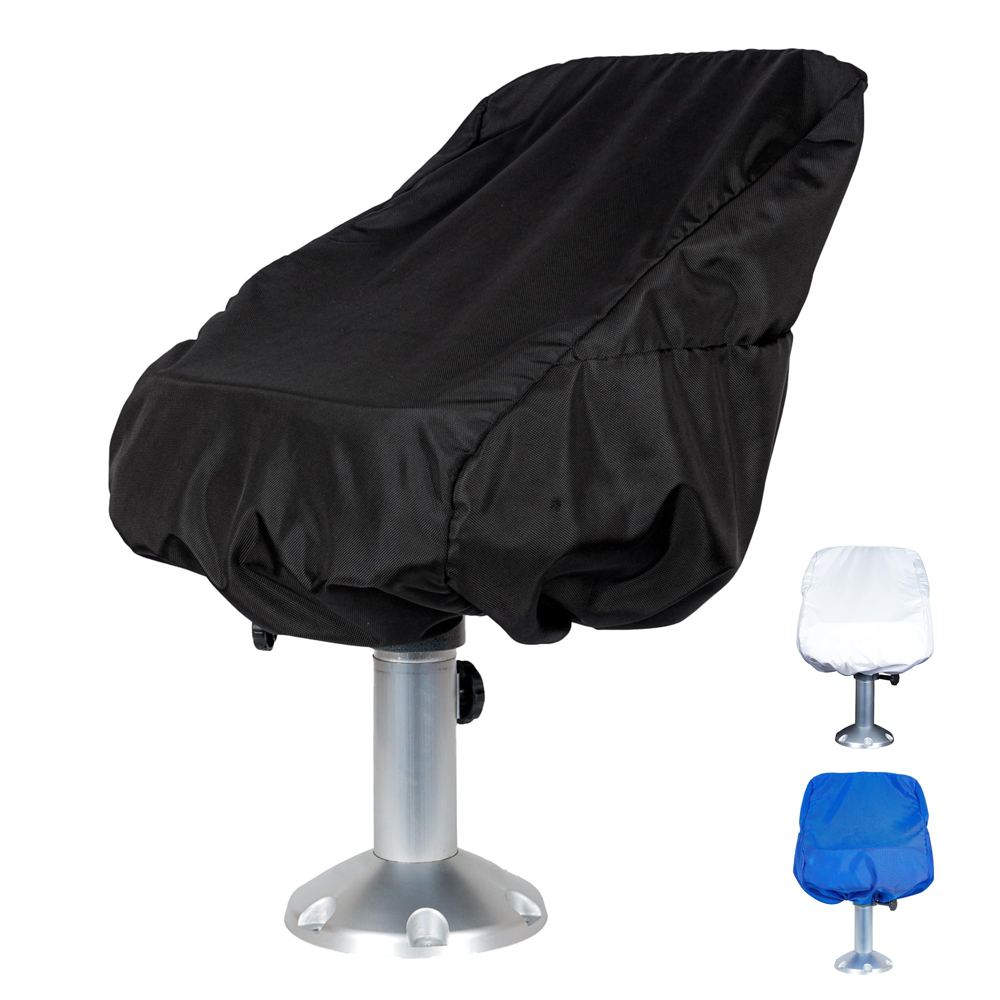 Safe Harbor Pontoon Boat Seat Covers - 1680D UV Resistant, Water Resistant, Universal Fit for Pontoon Boat Seats, Bucket Folding Chairs, and some Captain's Chairs - Black, 24 x 22 x 25 inches