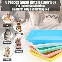 Vista 3 de 5 cajas de arena poco profundas para gatos, bandejas y sartenes de plástico para gatos de interior (5 colores)