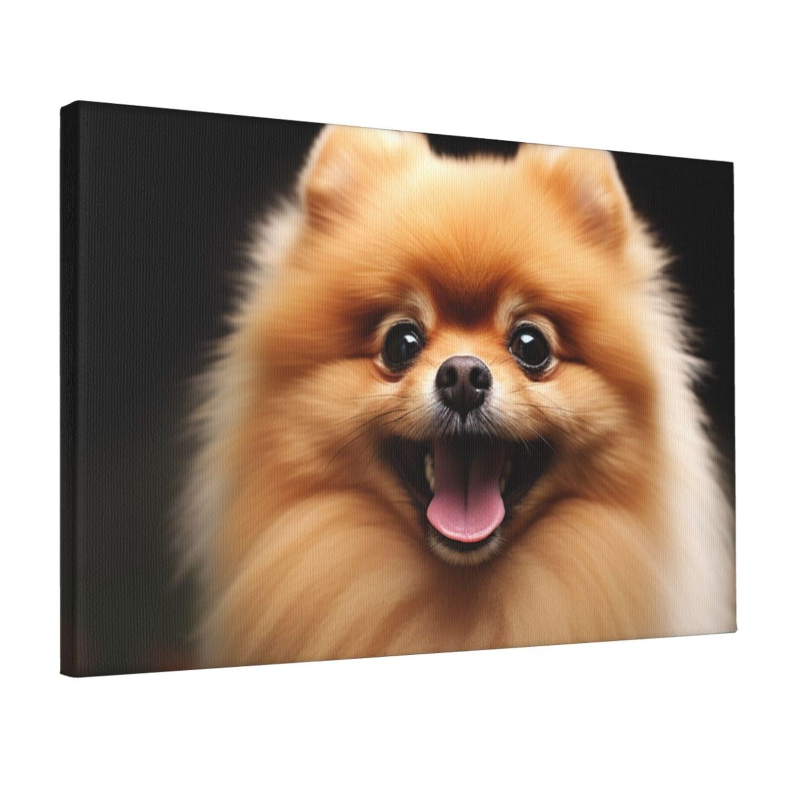 DWVTSLH Pomeranian Poster Paintings Canvas Wall Art Bedroom Prints Home Decor Hanging Picture Modern Home Artworks Aesthetic for Living Room Office Wall Decor 12x18in Unframed