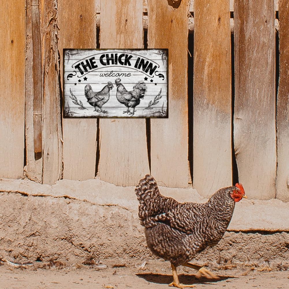 GLOBLELAND Farm Fresh Eggs Metal Tin Sign - 12x8 Inch Vintage Chicken Wall Decor