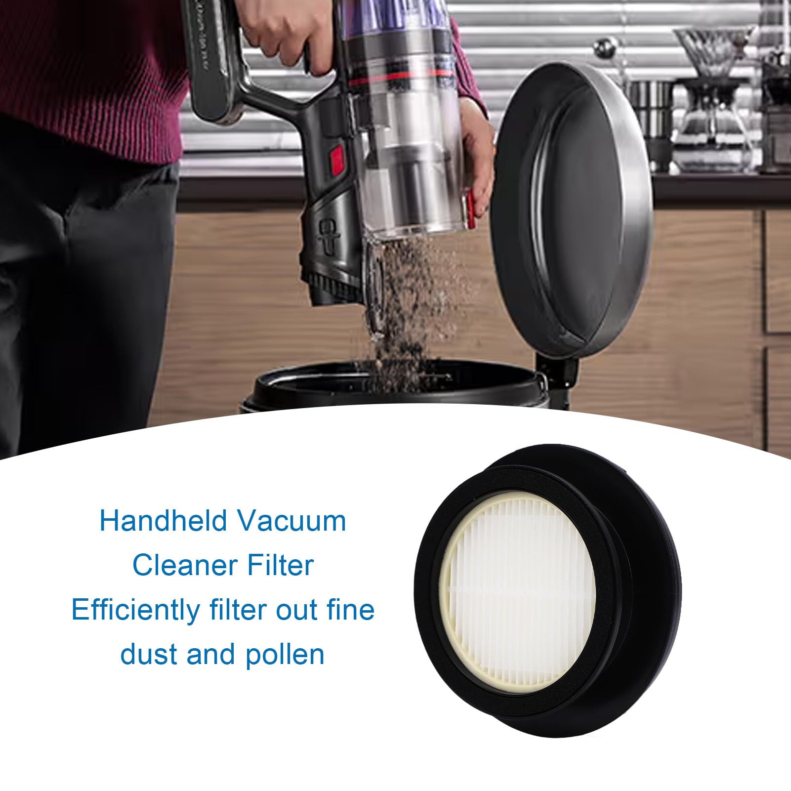 Remplacement de Filtre 3 Pièces, Ensemble de Fixation de Filtre Lavable Réutilisable pour Aspirateur à Main U16FLEX