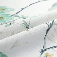 Vista 58 de VOGOL Cenefas con patrón de pájaros para ventanas de cocina, cenefa texturizada de lino con estampado floral y pájaros para ventanas pequeñas