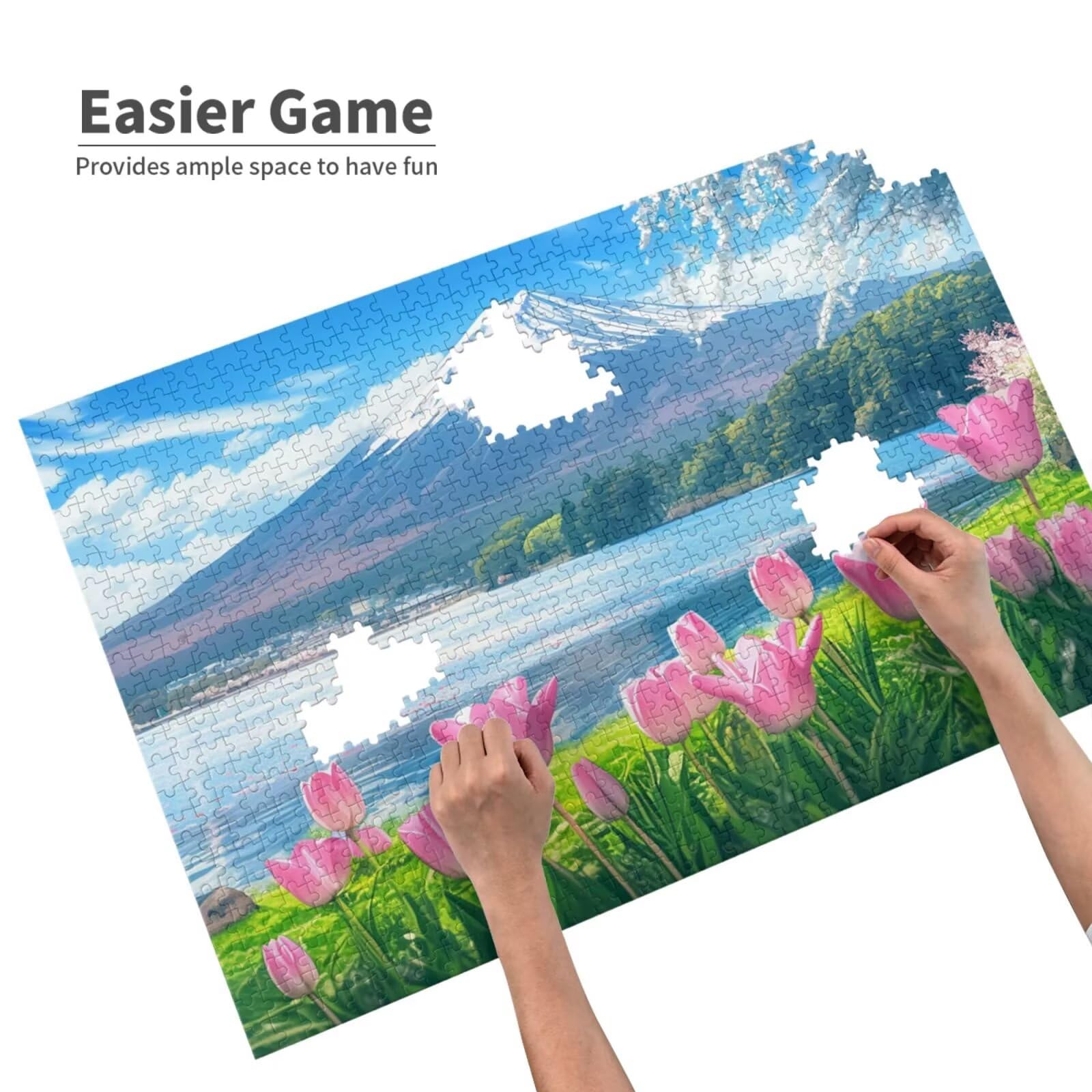 Puzzle 2000 sztuk tulipan duże jezioro puzzle dla dorosłych z pudełkiem do pakowania i obrazami referencyjnymi, zabawnymi grami dla całej rodziny, jako prezent dla przyjaciół i kochanków 2T-699