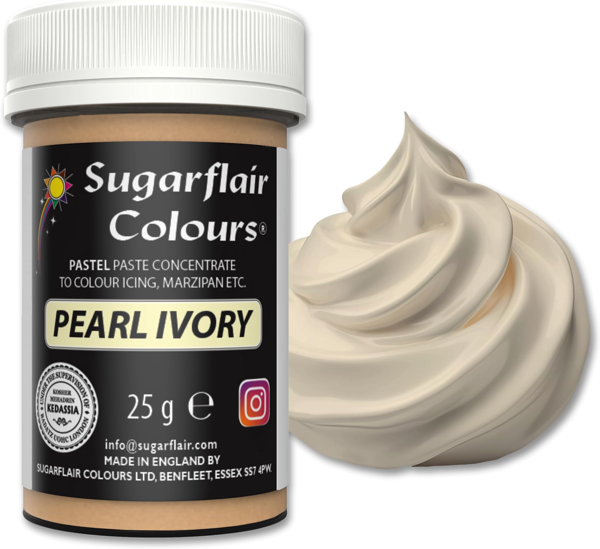 Sugarflair Paste Colour - Pastel Pearl Ivory 25g