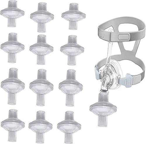 Paquete de 12 filtros universales para filtros en línea, kit de filtros desechables compatible con Dreamstation se adapta a todos los tubos de