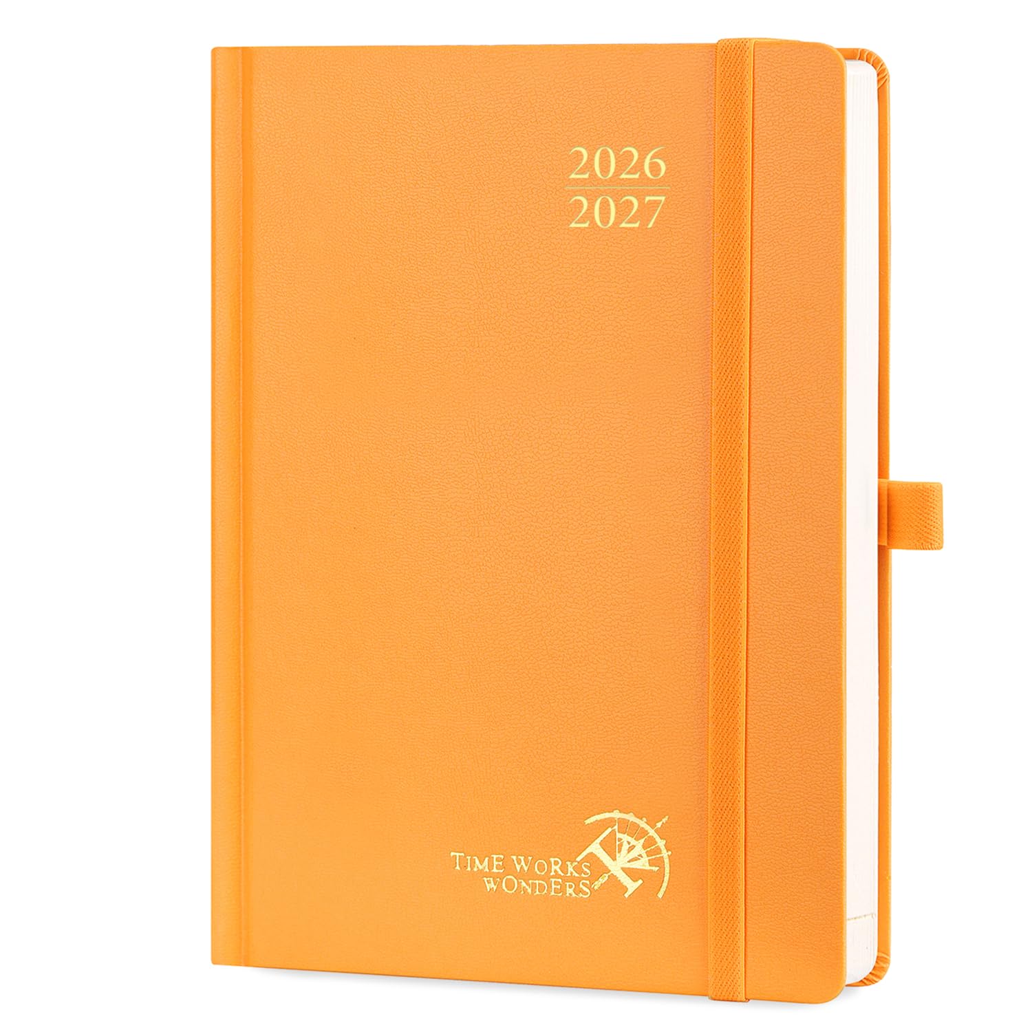 POPRUN Academic Diary 2026-2027 Day to Page A5 Hardback Mid Year Daily 26/27 Planner (Aug'26 - Jul'27) A Day per Page 30 Minutes Interval Appointment Book(Orange) โ image 1