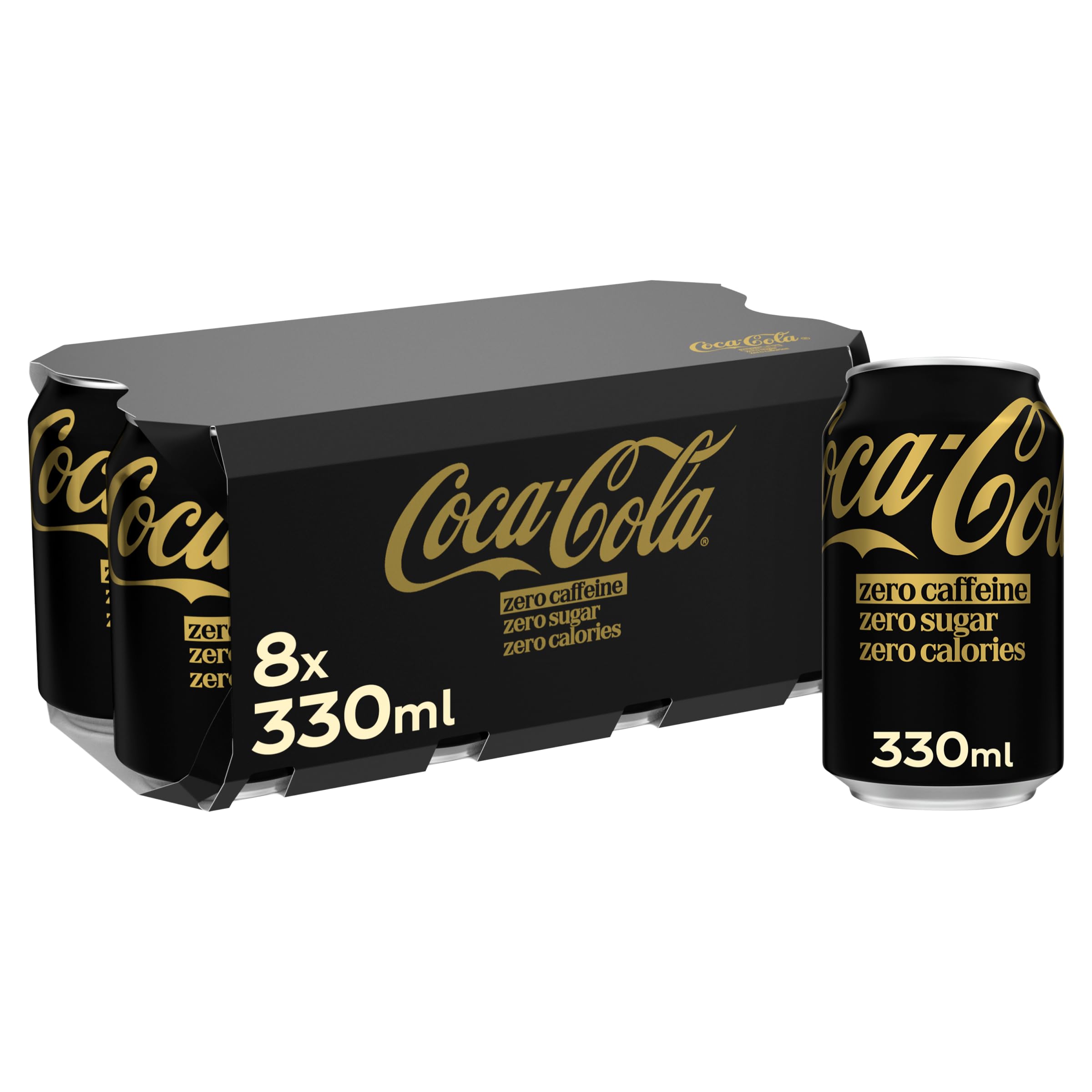Coca-Cola Zero Sugar Caffeine Free Soft Drink Cans, 8 x 330 mL