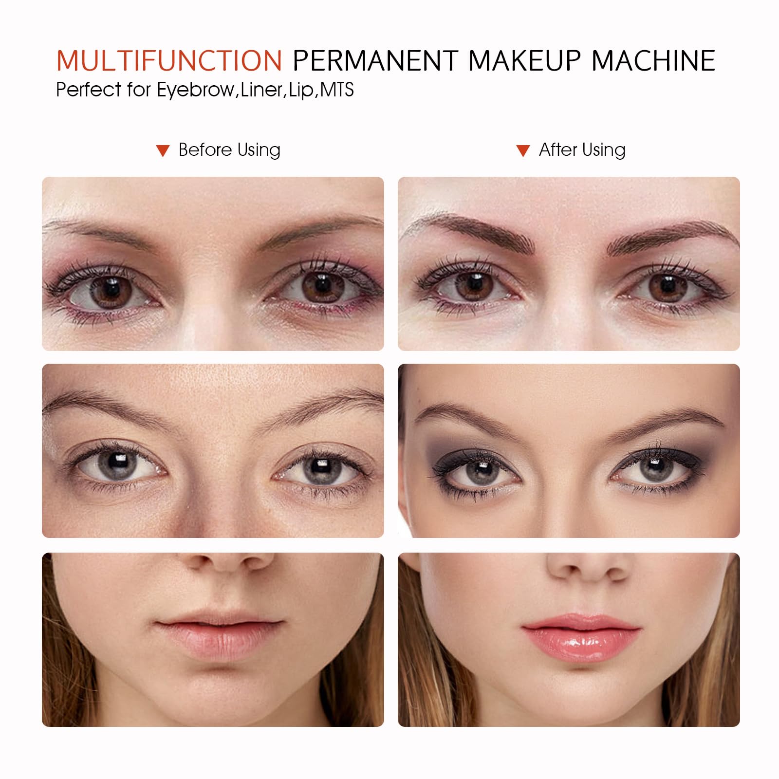TATELF Digita Permanent Make Up Machine Multi Function Microblading Machines with Foot Pedal Touch Control Power Supply Needles for Eyebrow Eyeliner Lip