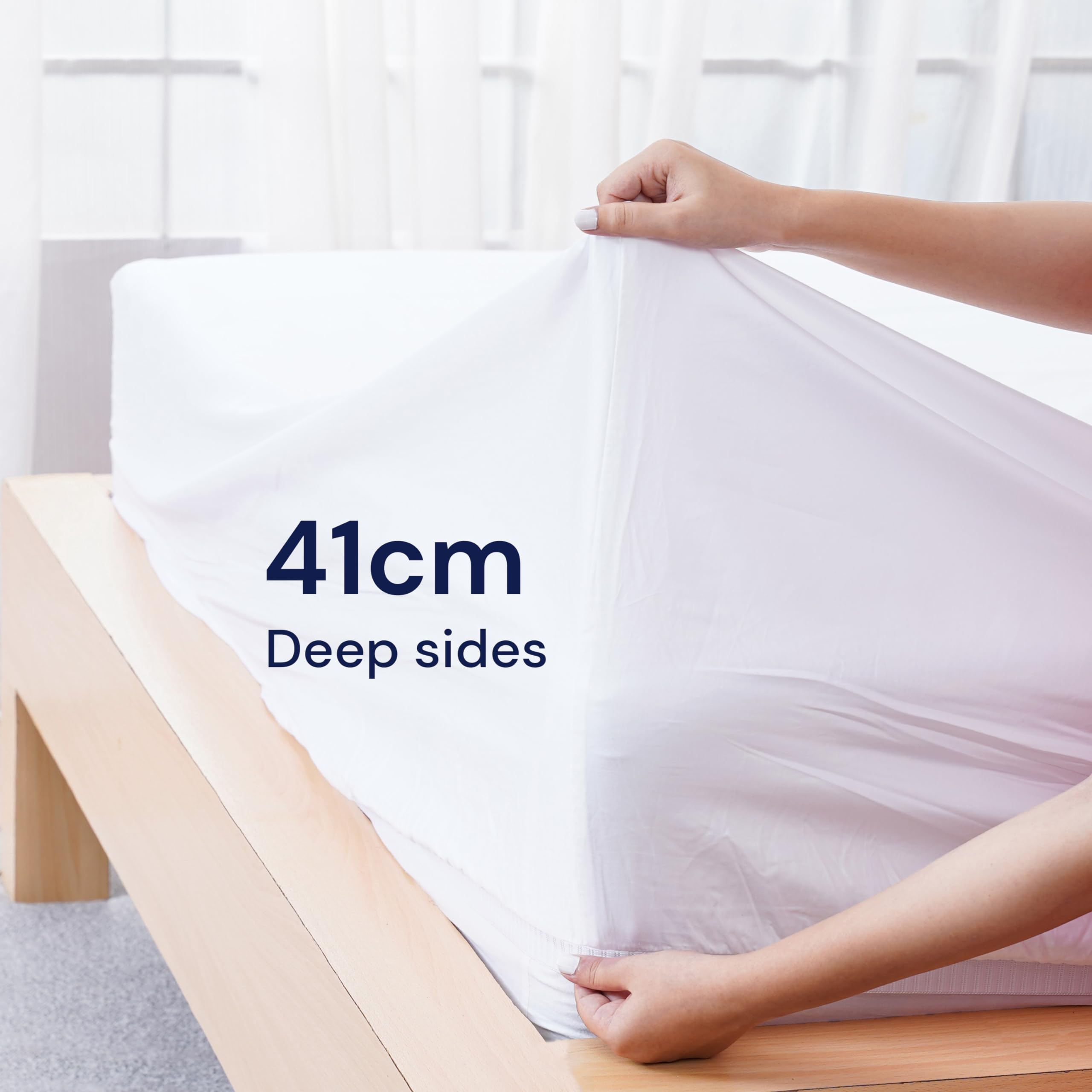 Sheet Story 100% Egyptian Cotton Small Double Fitted Sheet, 41cm Deep Pocket, 400 Thread Count - Image 2