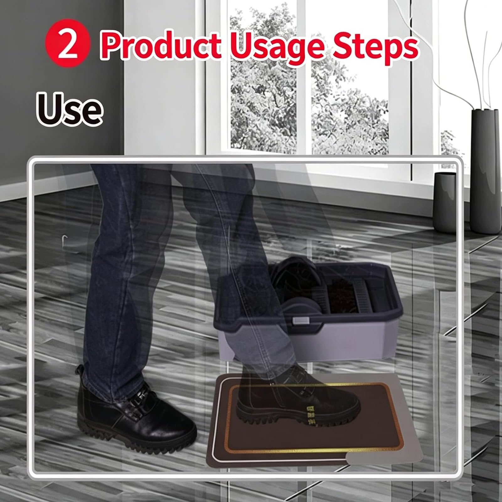 Limpiador de botas, cepillo limpiador de zapatos para exteriores, diseño a prueba de salpicaduras con tanque de agua grande, no necesita electricidad