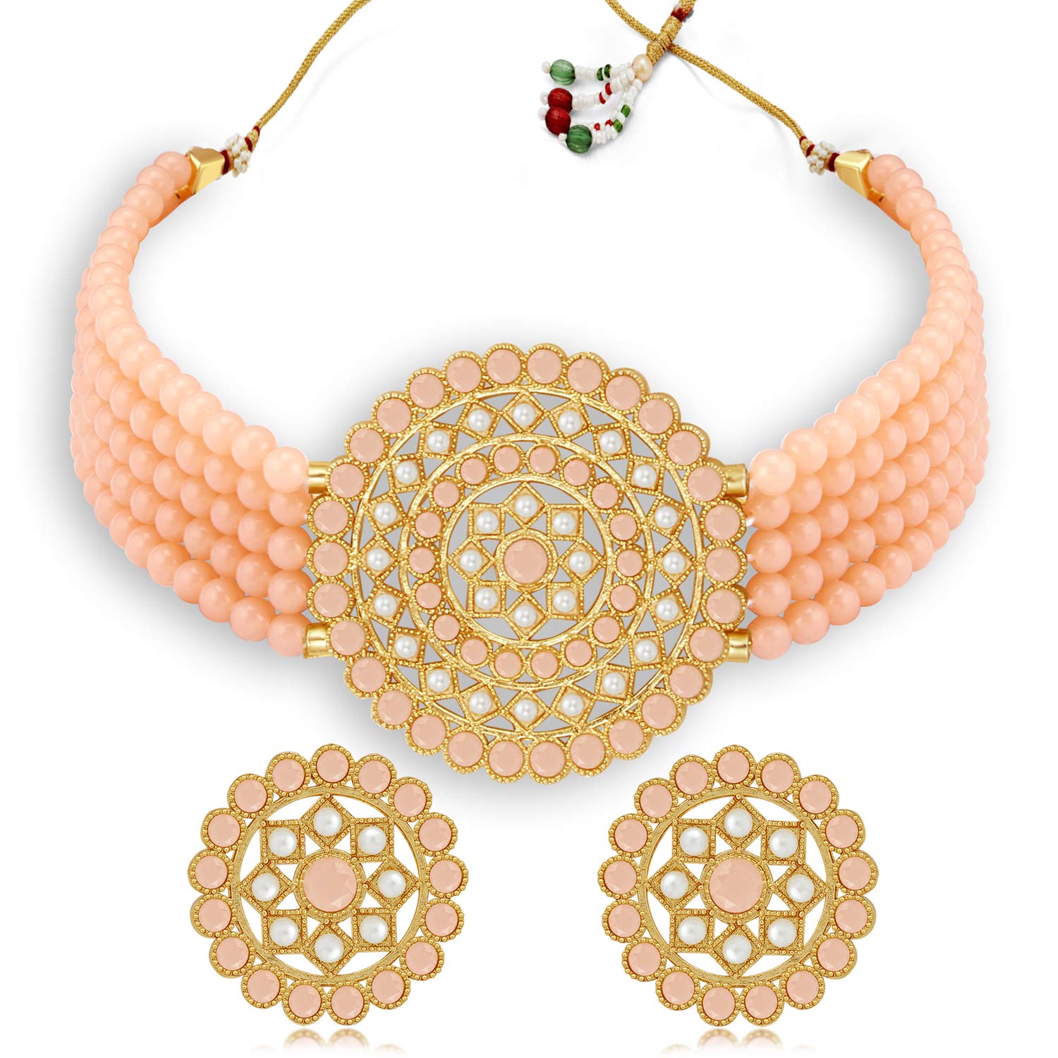 See full amazon price history chart for Sukkhi Splendid Gold Plated Peach & White Pearl Choker Necklace Set for Women (SKR70448), free size Sukkhi Splendid Gold Plated Peach & White Pearl Choker Necklace Set for Women (SKR70448), free size (B08WCV5NPT) Amazon Price History, Amazon Price Tracker