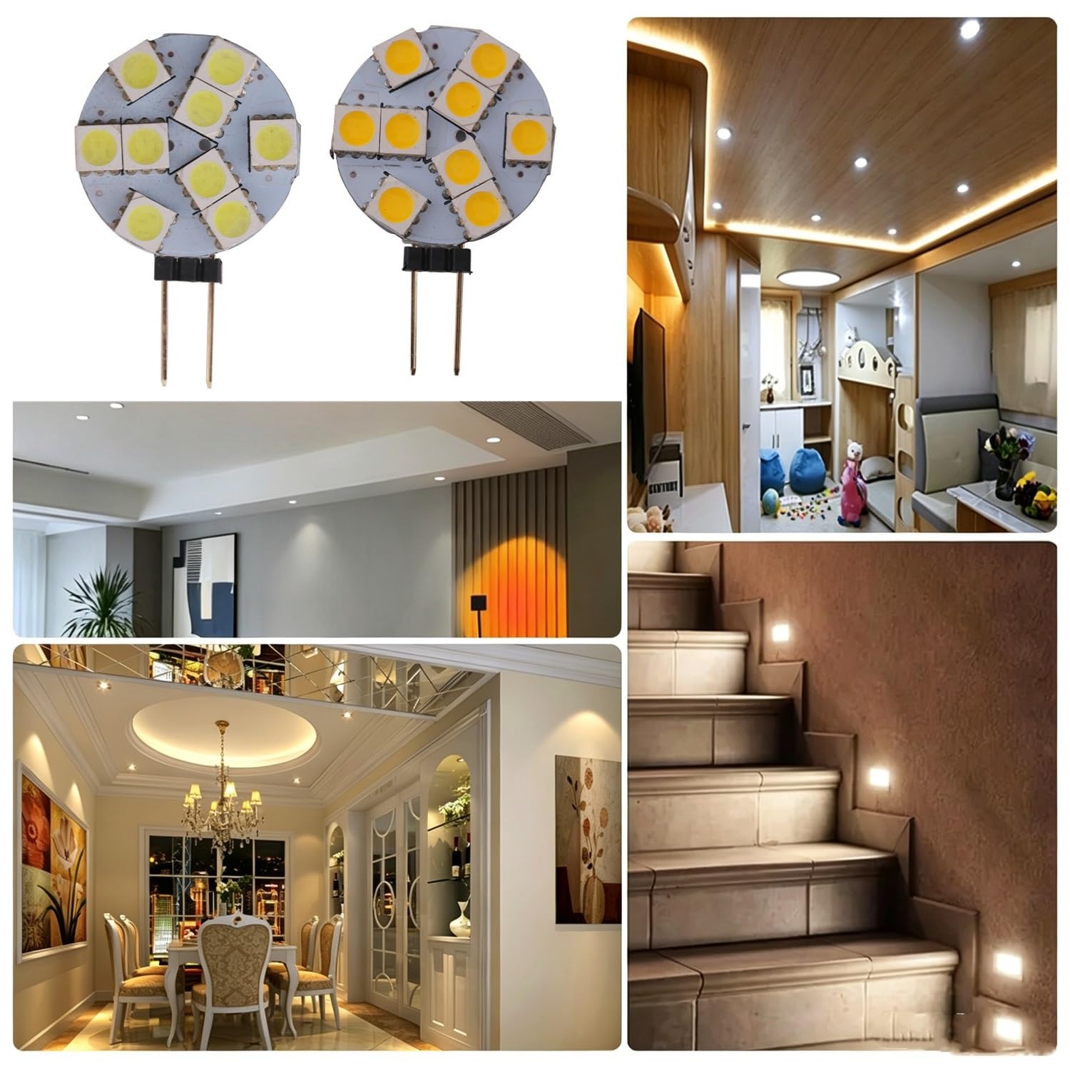 G4 LED runder Licht DC12V Schrank Haushaltsglühbirne (DC12V-2w 20 Stück/Warmweiß 2700K)
