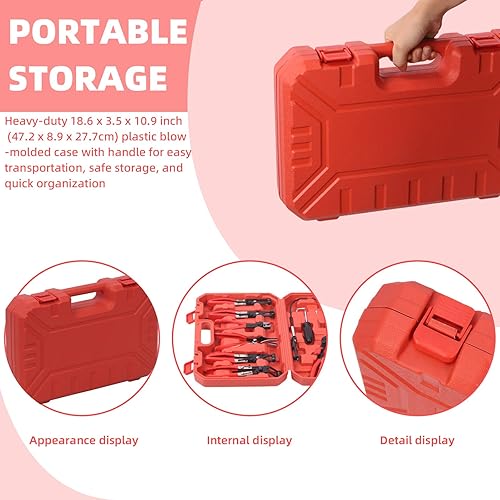 Miniatura 7 de Glarks Juego de 9 alicates de abrazadera de manguera flexibles rojos, clip de alambre de resorte de largo alcance, alicates de abrazadera de