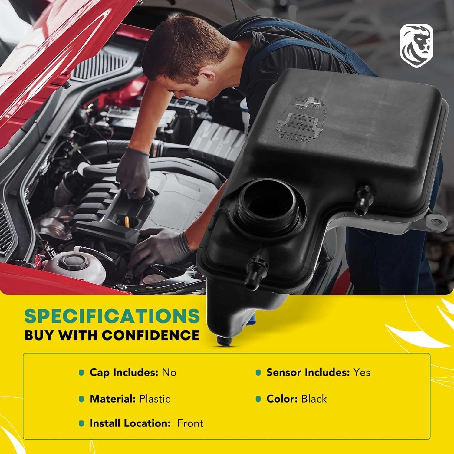 YHTAUTO Engine Coolant Recovery Overflow Reservoir Expansion Tank W/O Pressurized Cap & Sensor For BMW 7-Series 745i 750i 760i Alpina B7 Rolls-Royce Phantom Replace for# 17137543003