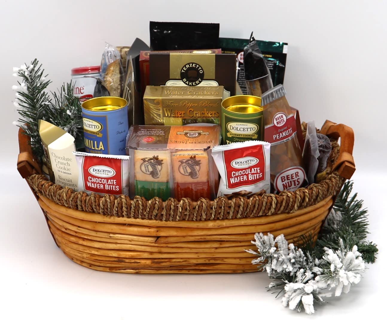 Home For The Holidays XXL Gourmet Gift Basket: Assorted Delicacies Including Cheeses, Nuts, Cookies, and More, Handcrafted in the USA