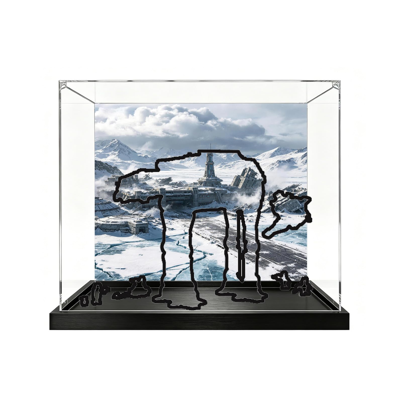 Clear Acrylic Display Case for Lego 75454 Model (Background-A)