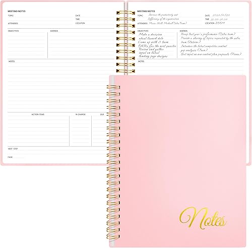 Annecy Cuaderno de reuniones para el trabajo, fácil toma de notas y seguimiento de artículos de acción, el material perfecto de oficina y negocios