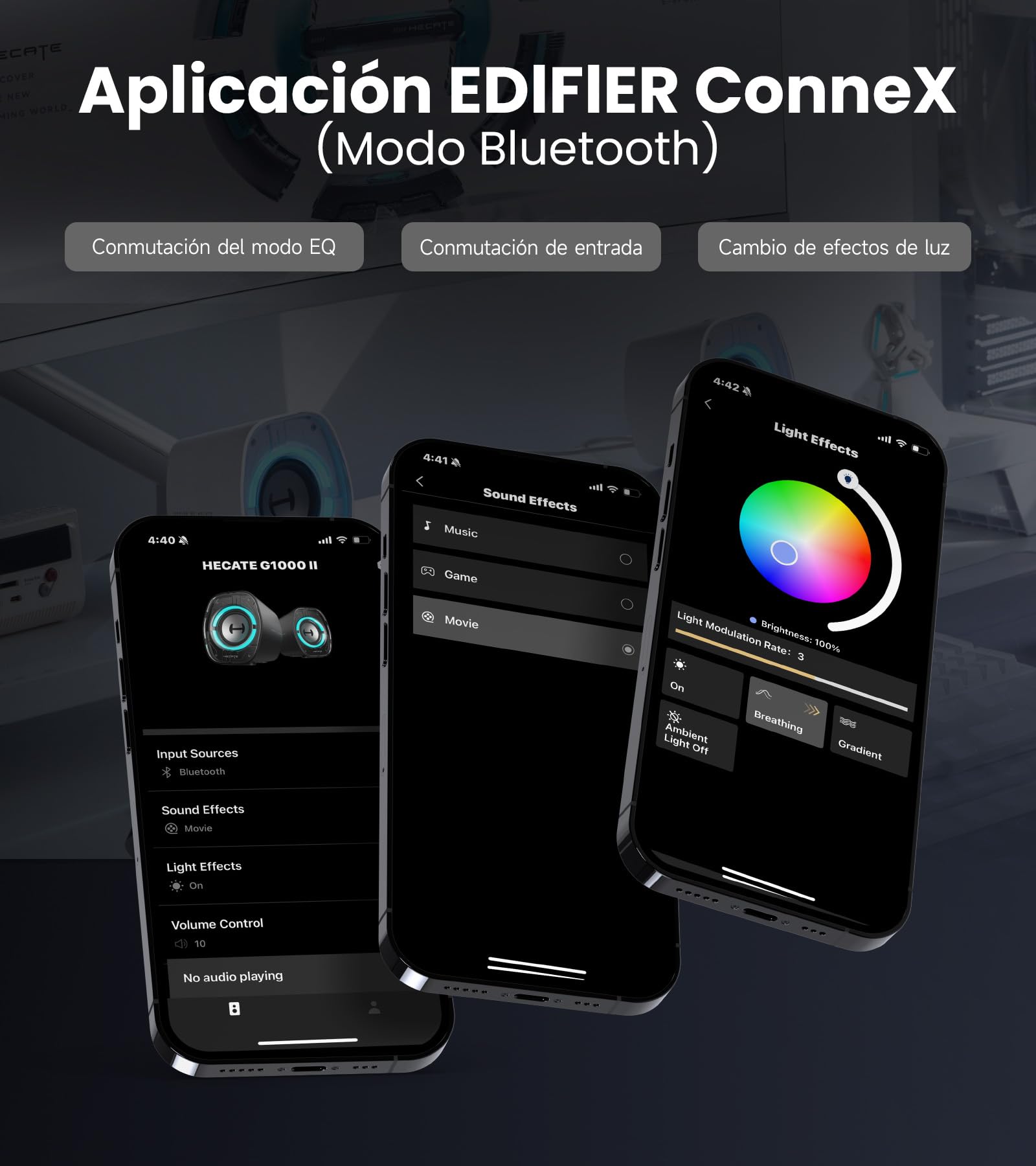 Edifier G1000 II Altavoces de Ordenador de Escritorio para Juegos, Controlador de Rango Completo de 2,5" y bajo Mejorado, Bluetooth 5.4 con USB-C/AUX, 9 Modos de iluminación RGB dinámica (Blanco)