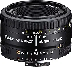 Nikon 50mm Nikkor F/1.8D AF Prime Lens for DSLR Camera (Black)