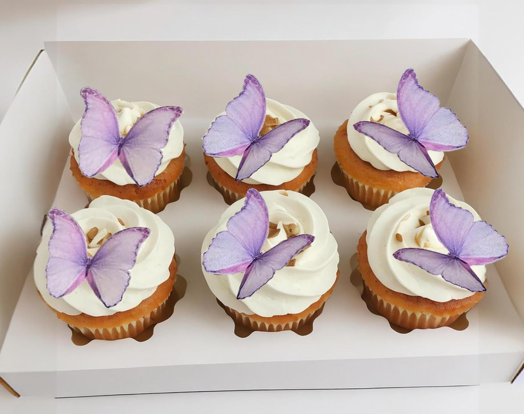 SS Cohen Edible Wafer Glutinous Paper Butterflies for Birthday Cake Decorating include 48 Pcs Colorful Small Pastel Cupcake Topper Decorations, Birthday Cake Topper (purple)