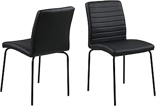 Amazon Brand - Movian Kander - Juego de 2 sillas de comedor, 52 x 47 x 86,5 cm, negro