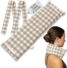 Microwave Seeds Sack – Adjustable Thermal Body Cushion – 100% Cotton with Millet and Lavender – Bag for Natural Relief of Muscular, Menstrual and Lumbago Pains. Removable and Washable Cover (Camel C/F)
