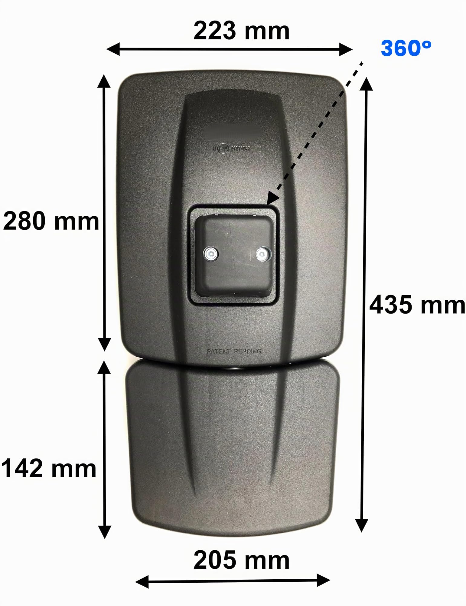 Specchio trattore con supporto 435x233 mm specchio 2 segmenti, sinistro destro o coppia, per New Holland, John Deere, Massey Ferguson, Case IH, Steyr
