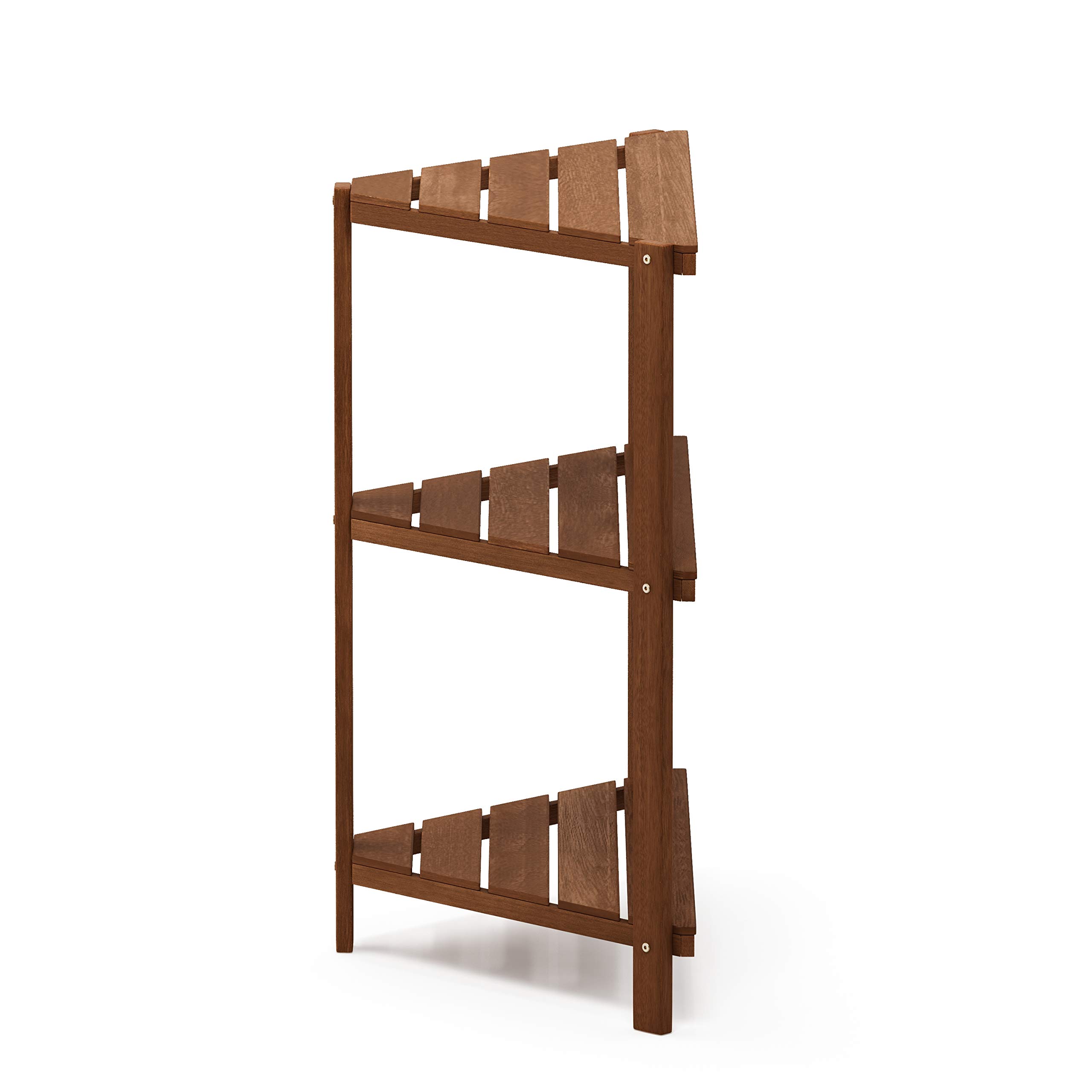 Furinno Tioman Hardwood Flower Stand in Teak Oil, Natural