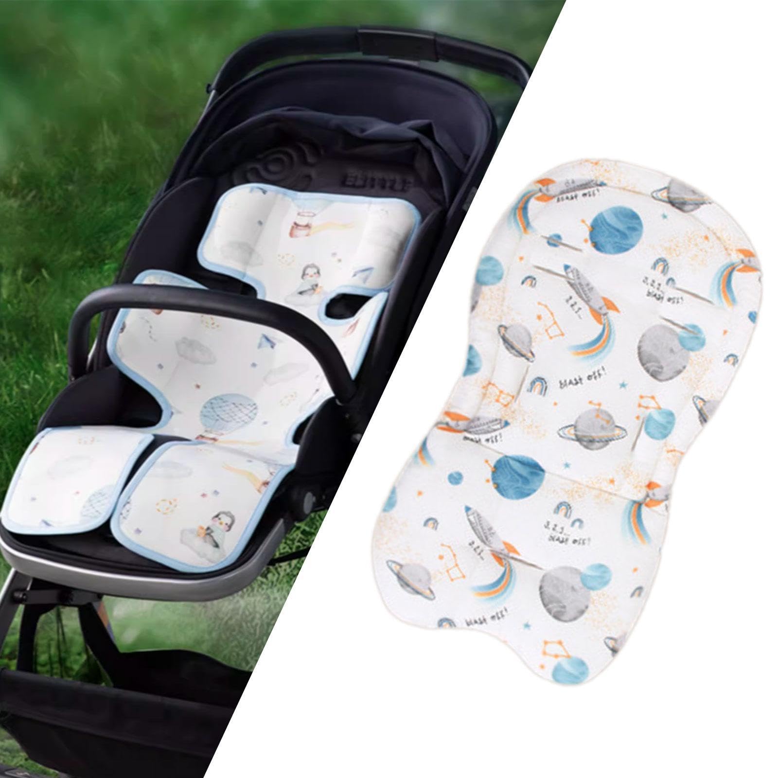 DYNWAVE Infants Car Seats Insert High Chair Cushion Cute Pattern Portable Stroller Cushion Insert Stroller Seat Liners for Bouncer Baby, Planets