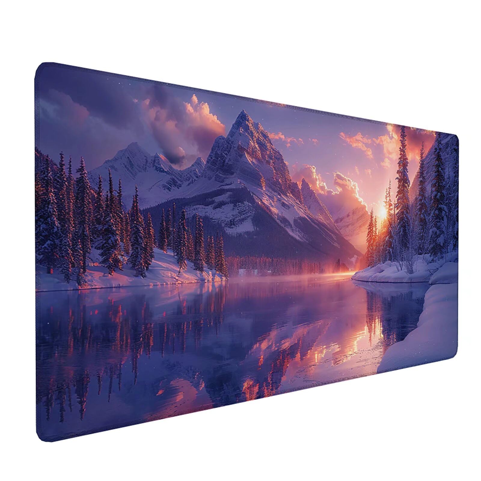Red Mouse Pad 32 x 16 in, Sunset Gaming Mouse Pad, Large Mouse Pad, Desk Mat with Stitched Edges, Mousepad with Non-Slip Rubber Base, for Office Desk