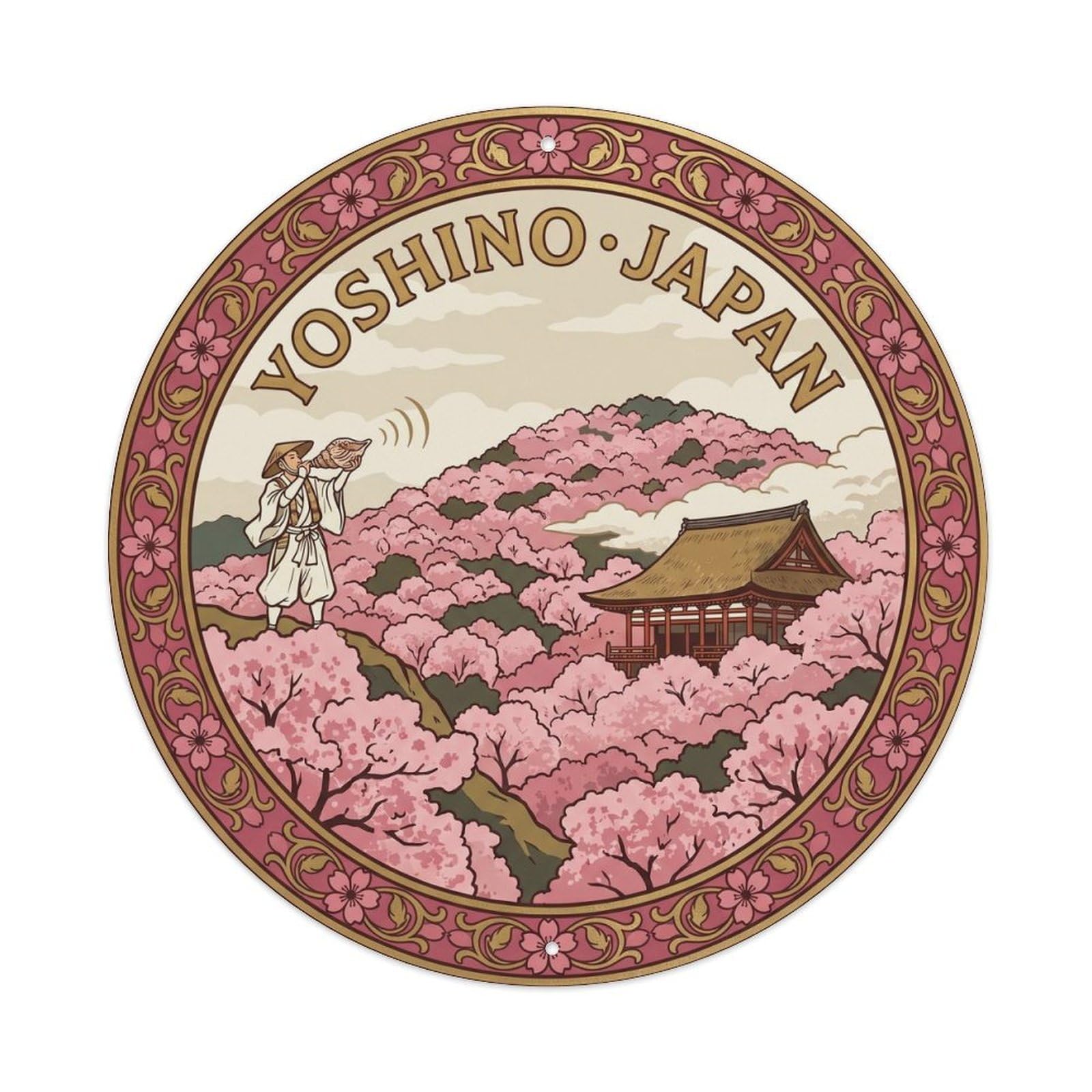 Yoshino Sakura Mountain Seasonal Japan Travel Nature Metal Tin Sign
