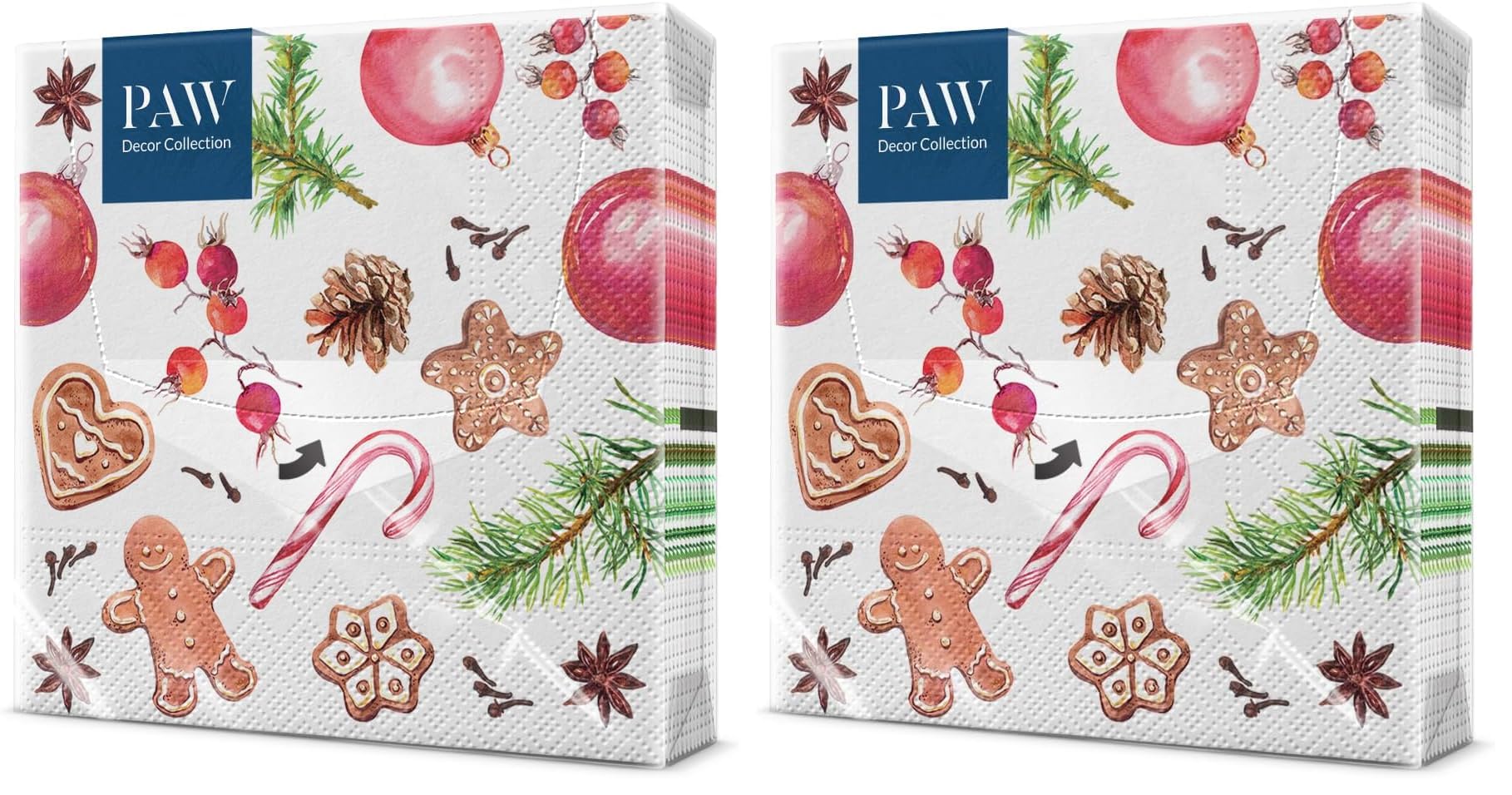 PAW - Servilletas de Papel 3 Capas (33 x 33 cm) | 20 Unidades | Servilletas de Navidad con motivos invernales y navideños | Ideales para la mesa festiva | Color: Christmas Atmosphere — view 16