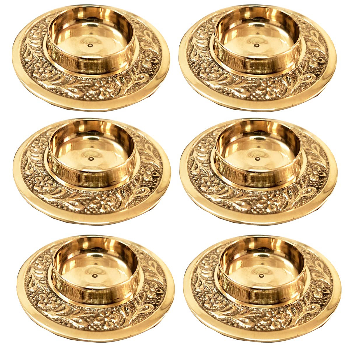 Artshai Brass Sliver Candle tealight Holder Designer Tealight Candle Light Diya/Holder/Decorative Showpiece for Home/Office (6)