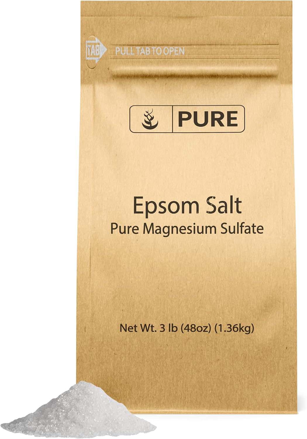 Pure Original Ingredients Epsom Salt, 3 lb, Pure Magnesium
