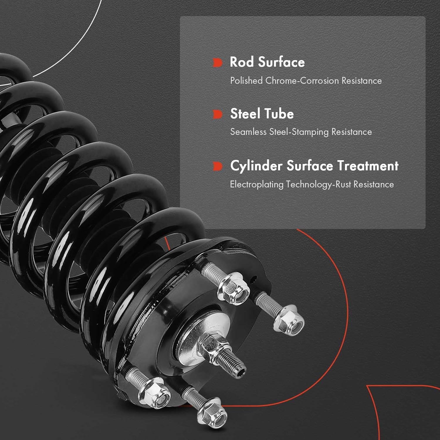 A-Premium Front Struts Compatible with Toyota Tundra 2007-2021, Exc. TRD Series - 2x Replacement Suspension Complete Strut Assembly Shock with Coil Spring