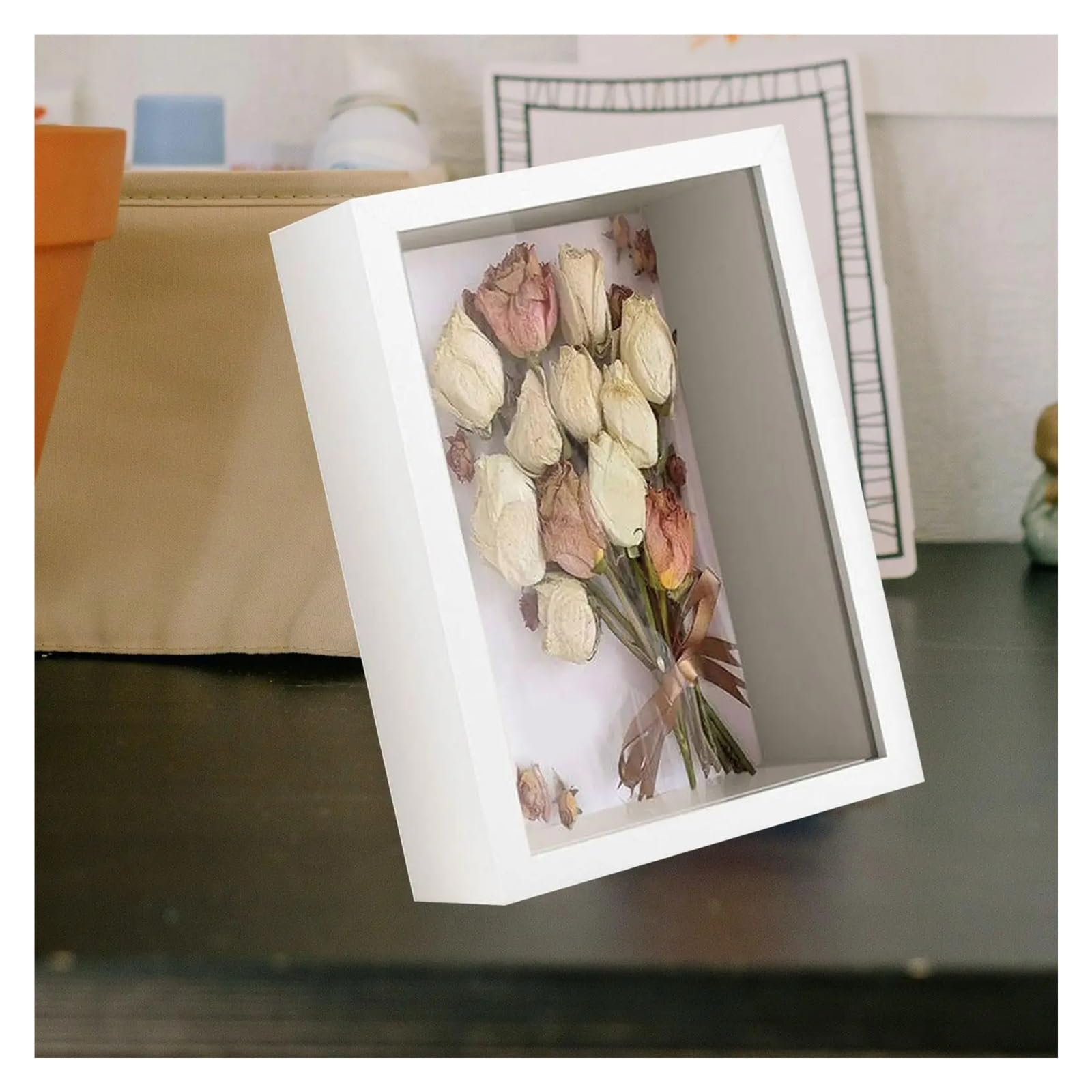 Ramka na zdjęcia, Shadow Box Frame 5cm Głębokość Tabeli Dekoracje ścienne Wyświetlacz zdjęć Pamiątkowe zdjęcia Medale DIY Prezenty