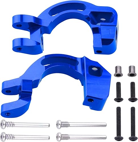 Miniatura 3 de HobbyPark Bloque de dirección frontal de aluminio nudillos y C-Hubs Bloques de ruedas y bujes traseros para Arrma 110 Granite 4X4, Typhon, Big Rock,