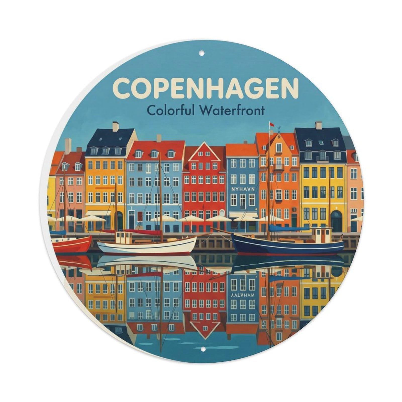 Fqnyr Style Vintage Travel Harbor Denmark Metal Tin Sign