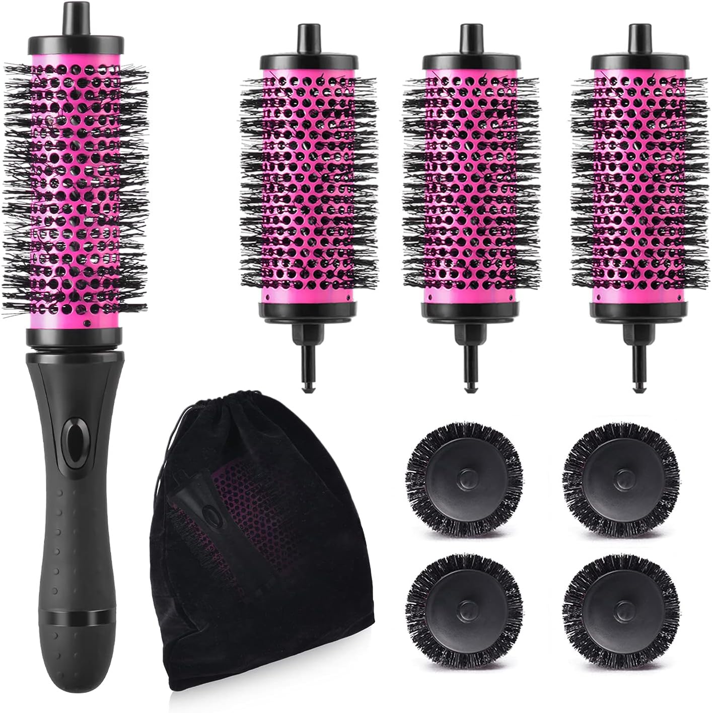 HivexagonRound Hair Brush Set with Detachable Barrels Styling Tool, 4 Barrels 1 Handle BT065