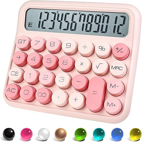 VEWINGL Calculadora de interruptor mecánico de 12 dígitos, pantalla grande de escritorio y botones, calculadora con pantalla LCD grande para