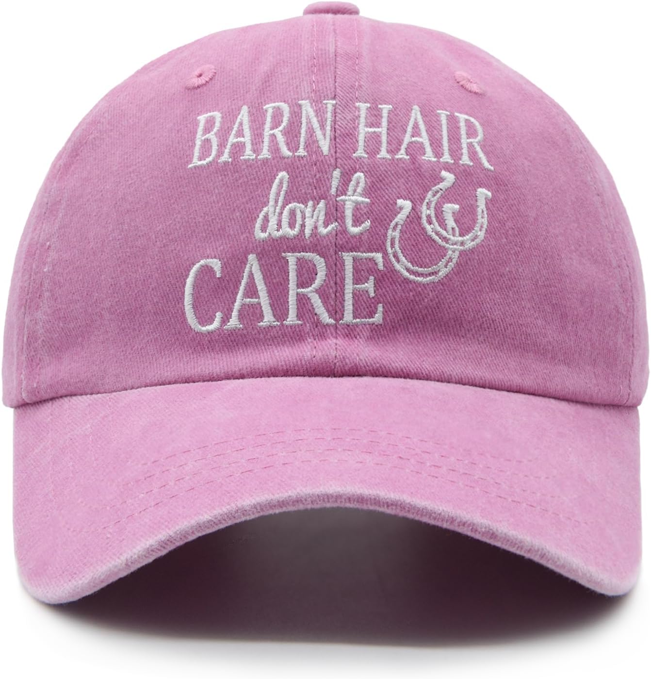 Barn Hair Don't Care Hat for Women, Adjustable Embroidered Baseball Cap for Horse Lover