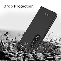 Vista 6 de TSQQST Funda para Samsung Galaxy Z Fold 4 5G 2022, cuerpo completo, policarbonato duro, ultrafina, antiarañazos, a prueba de golpes, funda Negro