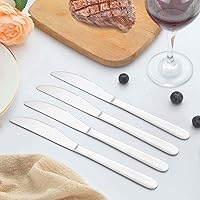Vista 7 de Juego de 36 cuchillos de mantequilla, juego de cuchillos de cena (22.86 cm), cuchillo de mesa de acero inoxidable de grado alimenticio, cubiertos