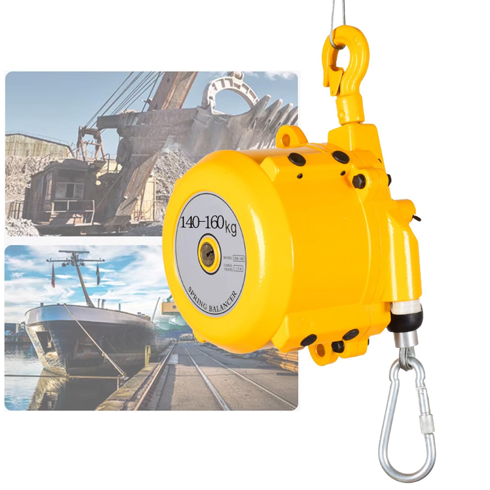 WEKONUMEX Retractable Spring Balancer, Retractable Spring Balancer 1.5m Aluminum Alloy Adjustable Multiple Sizes(140-160kg)