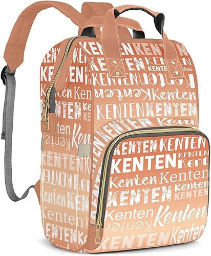 Miniatura 10 de Mochila de pañales personalizada de gran capacidad para bebé niño niña con nombre, bolsa de bebé personalizada impermeable para mamá, bolsa de Rosa