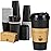 Lamosi 20 oz Disposable Coffee Cups with Lids 50 Pack, Hot Paper To Go Cups with Lids, Stir Sticks and Sleeves, for Home, Travel, Office