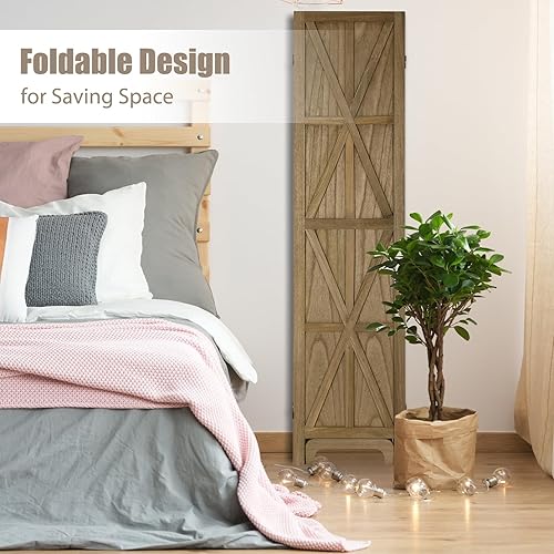 Miniatura 13 de ECOMEX Divisor de habitación de 8 paneles totalmente montado, divisor de habitación de madera de 5.6 pies, separadores de habitación y pantallas de