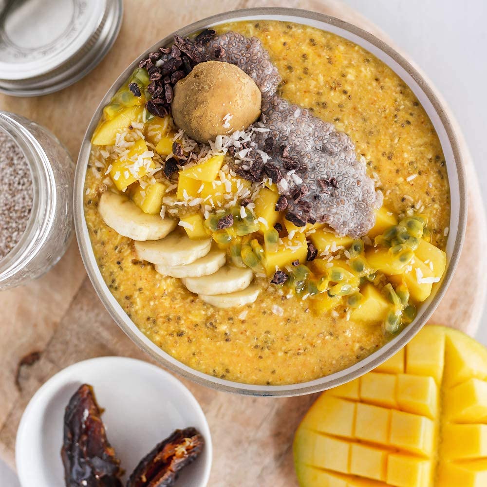 Oatsome Smoothie Bowl Mango & Maracuja - Smoothie zum löffeln - Frühstückersatz, 100% natürlich (Mango Mia, 50g), Menge:15 Stück