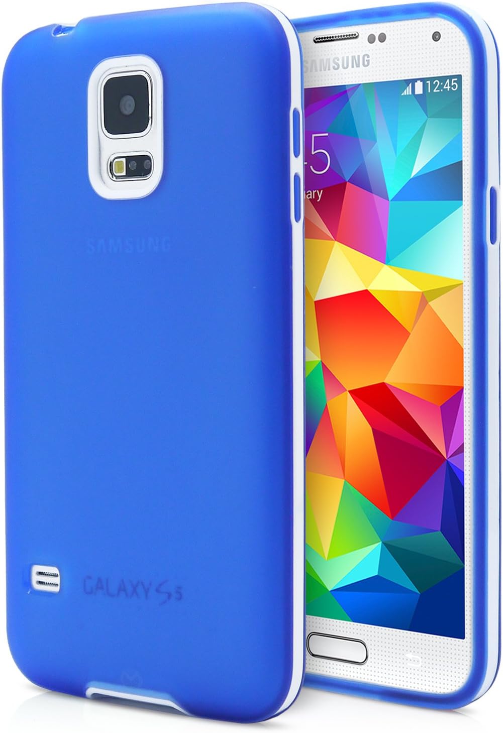 Galaxy S5 Case, MagicMobile® Premium Dual Ultra Slim Fit Impact Armor Protective [TPU] Case for Galaxy S5 [Bumper] Two-Piece Frame Cover (Blue) with FREE Screen Protector and Stylus (Compatible with Galaxy S5 / i9600 (2014) All Carriers)