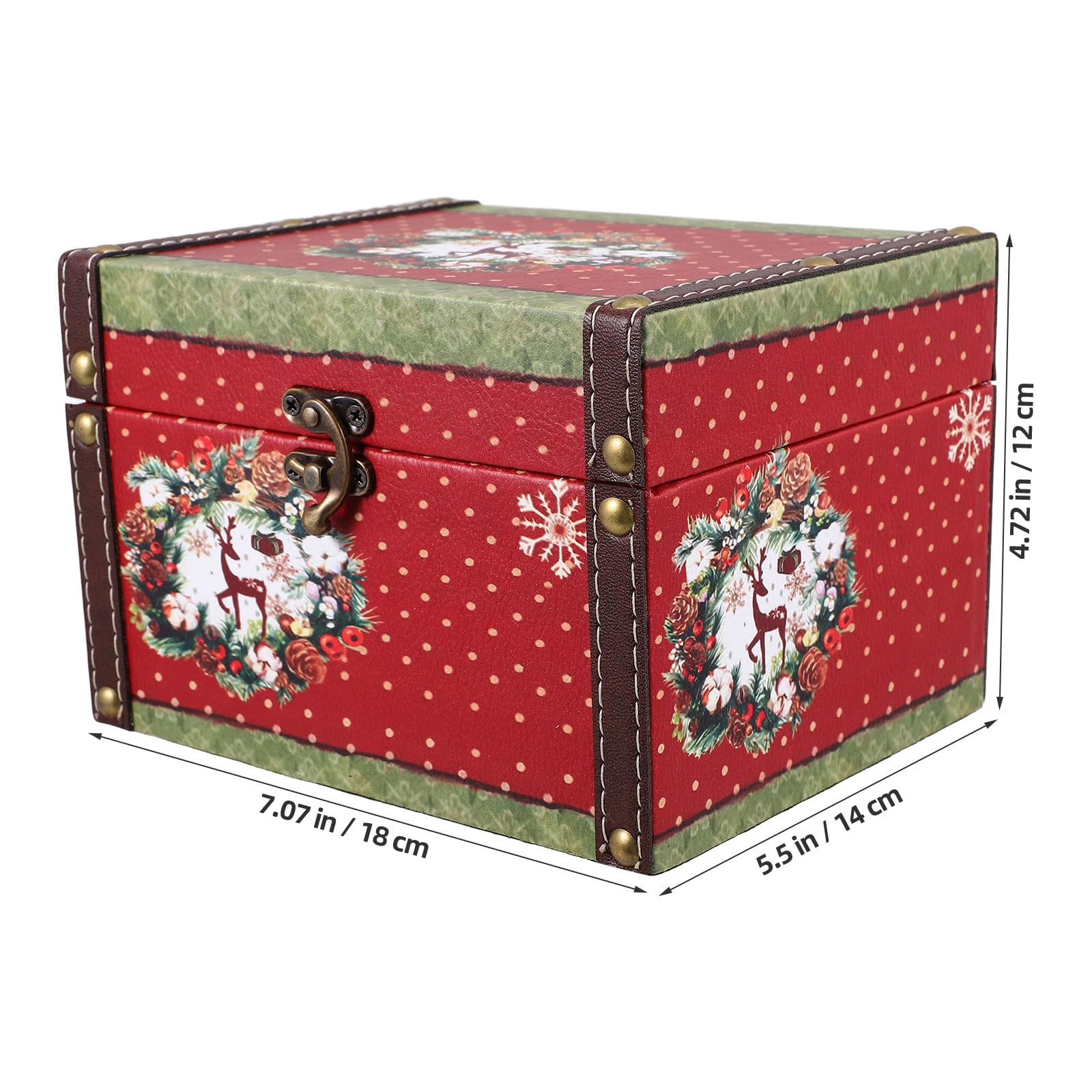 TOYANDONA 3 Stück Weihnachtliche Holzbox im Vintage Look für Schmuck und